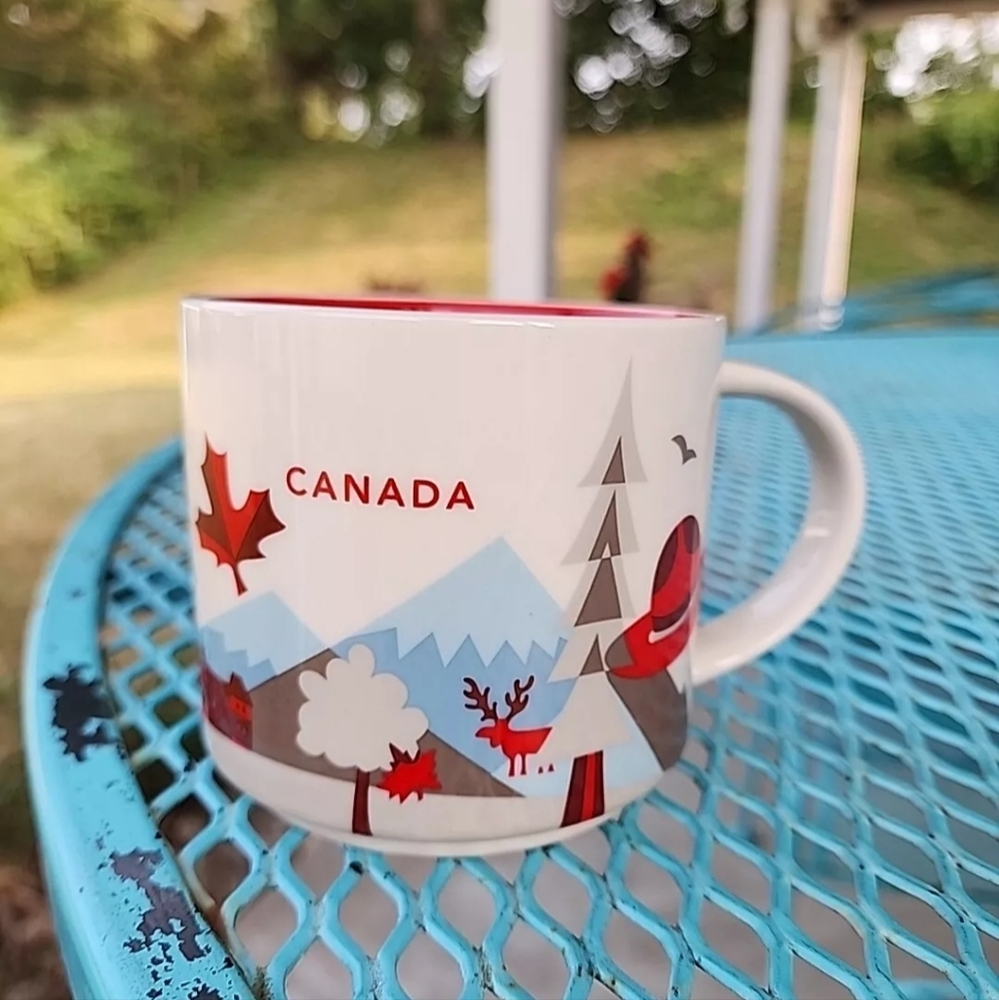 Starbucks	Canada You are Here Mug 14 oz Discontinued 2016 Ceramic Red Blue VGUC